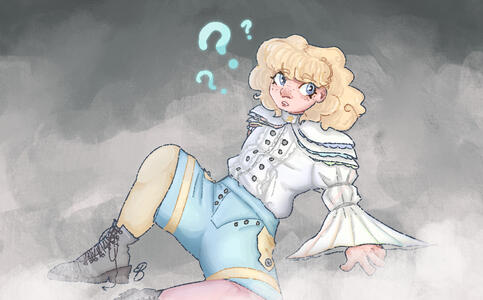 Art of an angel character that I designed. (June 2025)