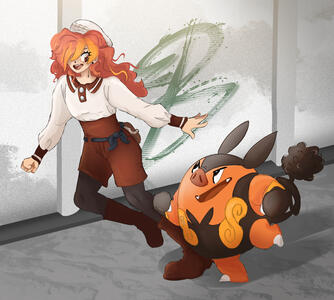 Fanart I created for the streamer Snapcube which actually got featured on her pre-stream screen! (October 2025)